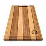 קרש חיתוך גדול מעץ בשילוב עצים טבעיים - פסים עבים 3