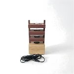 מנורת לילה מעץ טבעי בשני צבעים 3