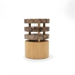 מנורת לילה מיוחדת ומעוצבת הצורה עגולה משני עצים טבעיים 3