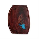 בוצר בשר ענק מגזע אקליפטוס בשילוב אפוקסי כחול