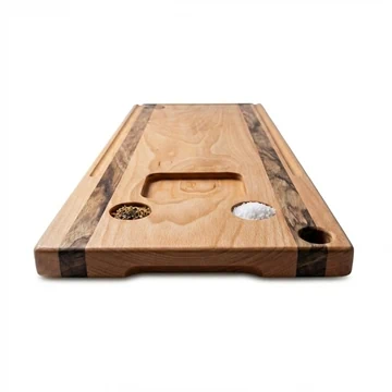 קרש חיתוך והגשה ענק כולל גומות לפלפ ומלח