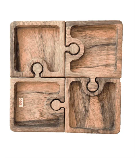 פאזל פיצוחים 4 חלקים יוקרתי ומיוחד עשוי עץ אגוז אפריקאי ( גדול)