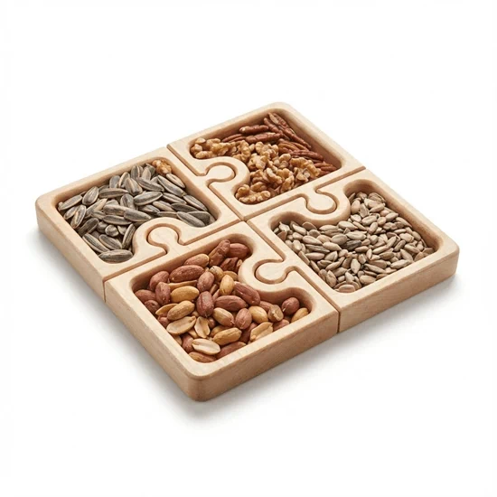 סט כלי הגשה ייחודי ומיוחד בצורת פאזל 4 חלקים.