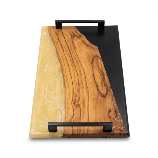 מגש הגשה יוקרתי משולב עץ זיץ ואפקוסי